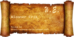 Wiesner Erik névjegykártya